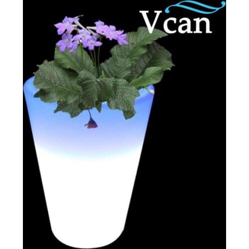 Round PE Plastic Colors Change LED Vase VC-F3040