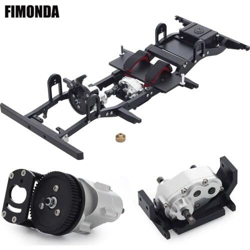 1/10 Scale Metal Chassis Frame with Transmission Transfer Case for RC Crawler Truck RC4WD Gelande II FJ40 G2 D90 TF2 Defender