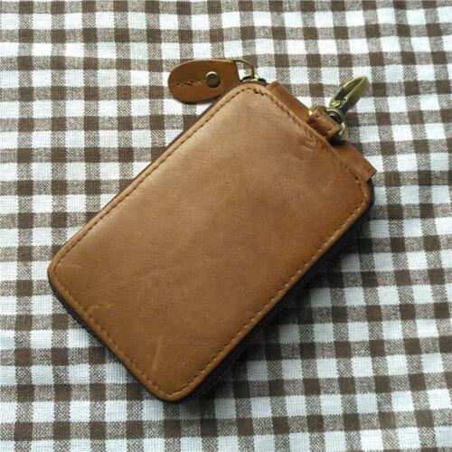 2019 Hot luxury men casual key wallets genuine leather card package crazy horse leather high quality male purse