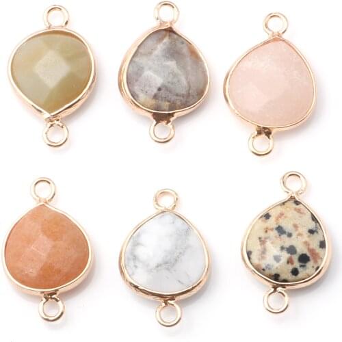 Natural Semi Precious Stone Connector Drop Hemming DIY For Making Necklaces And Bracelets 15x20mm Package Sale