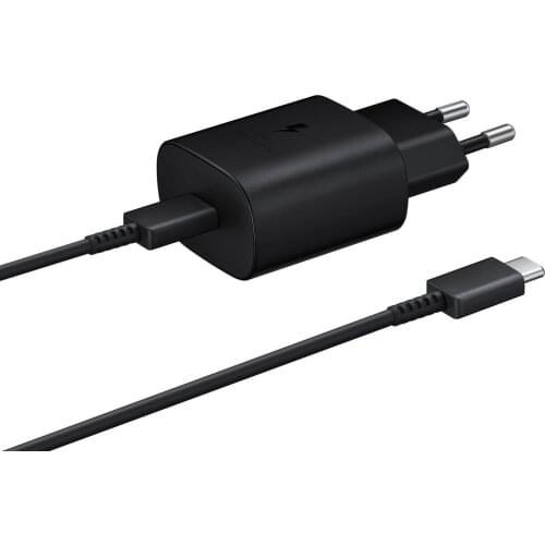 Original Samsung Type-C 25W Super Fast Charger Set Travel Charge Cable and Adapter Together Black EP-TA800XBEGWW