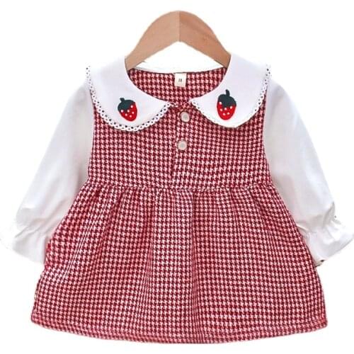 Baby Autumn Fake Two Plaid Skirt 2021 Spring Autumn Princess Skirt Baby Girl Skirt Girls Autumn Clothes Winter Dress for Girls