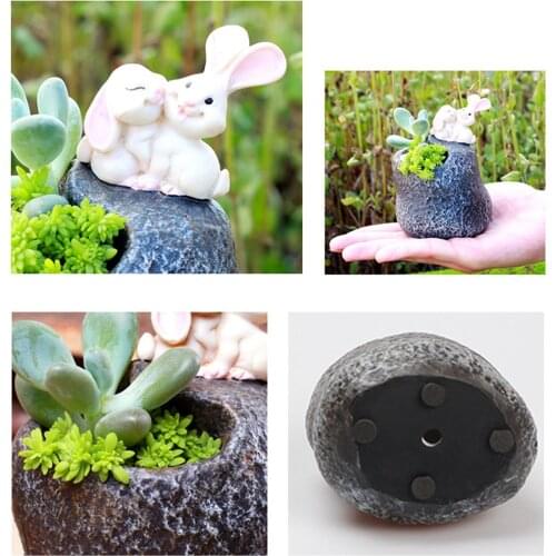12cm Resin Pot Cacti Succulent Planter Garden Floral Holder Rabbits Style