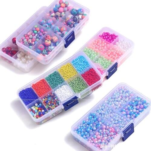 Polymer Clay Imitation Pearl Boxed Scattered Handmade Hair Accessories Material Package Earring Accessories String Rice Beads