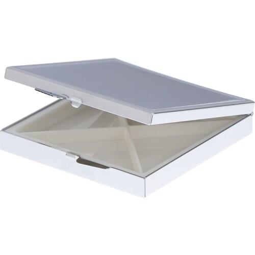 NEW Portable Metal Rectangle Mirro Pill Box Drug Holder Medicine Tablet Capsule Box Travel Container Storage