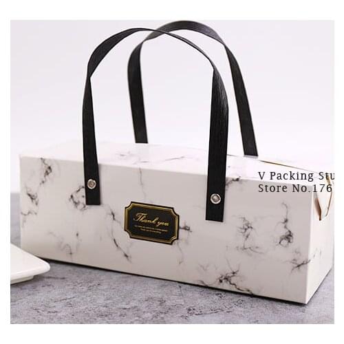 Potable marble Design Paper Cake Box Chocolate Party Cookies Box Gift Box 50pcs/lot Free shipping