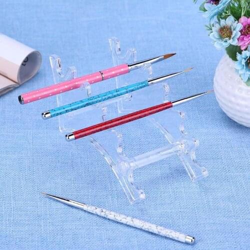 Transparent 6 Slot Plastic Pencil Pen Spoon Jewelry Display Holder Stand Rack Eyebrow Eyeliner Pen Makeup Holder Racks
