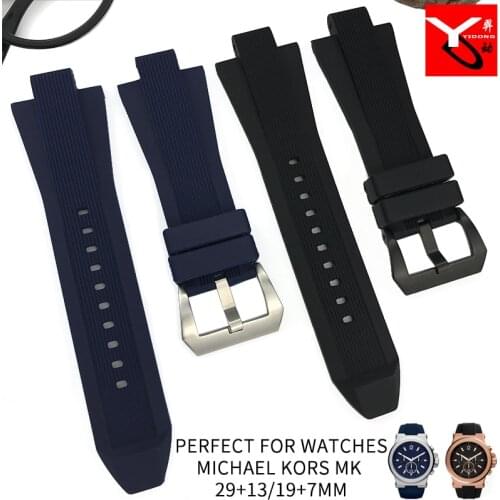 29*13mm 19*7mm Diving Rubber Silicone Watch Strap High Quality Waterproof Needle Buckle Watchband Fit for MK Series Watch MK9020