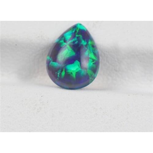 Blue opal stone beads gemstones pear shape drop flat base cabochon created gemstone for jewelry making DIY precious stones