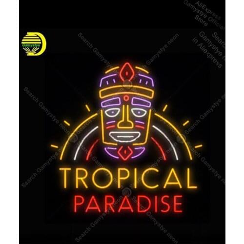 Tropical Tiki Mask Neon Sign Paradise Handcraft Publicidad anuncio luminoso Light Motorcycle Neon sign Tube Glass Neon Led Tube