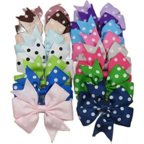 1PCS Dot Boutique Grosgrain Ribbon Girl Bow Elastic Hair Tie Rope Hair Band Bows DIY Hair Accessories Best Holiday Gift 2018