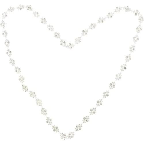 1 Yard Faux Rhinestone Crystal Ribbon Trim DIY Sewing Craft Decor White 13mm