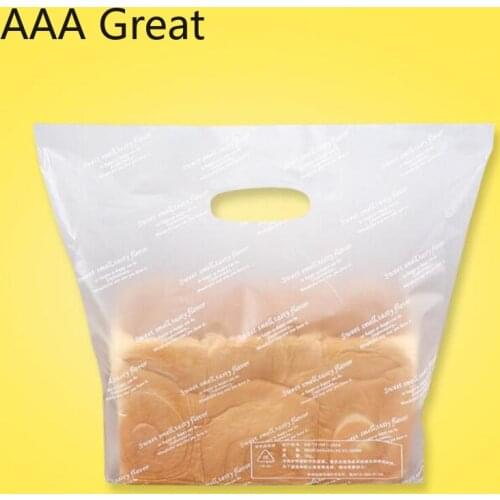 100Pcs/Lot Cookie Candy Bread Plastic Packing Bags Clear Party Gifts Chocolate Wedding Handle Birthday Market Pouches