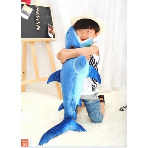 110cm dark blue shark plush toy simulation shark doll gift w4627