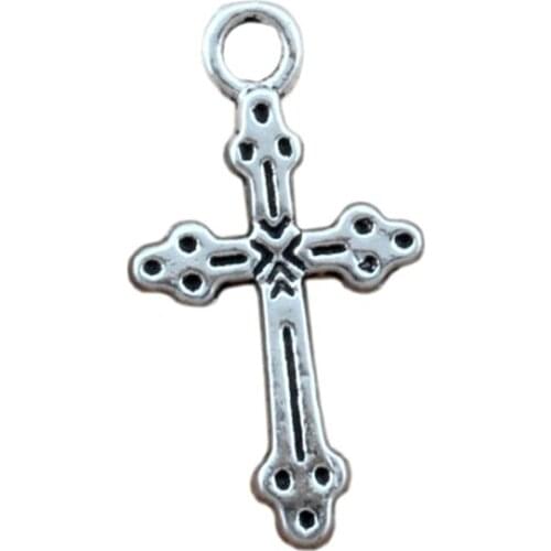 150Pcs Zinc Alloy Cross Charm Beads 11.2x21mm Pendants Jewelry Fit DIY Bracelets Necklace Earrings A-271