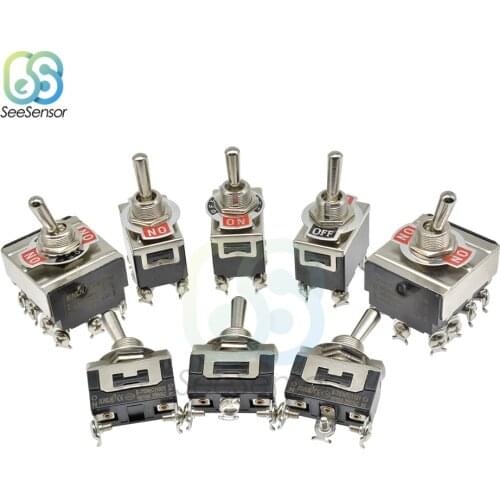 16A 250V Miniature Toggle Switch 2 Position 3 Position 2/3/4/6 Pin ON-OFF ON-ON ON-OFF-ON 12mm Waterproof Cap