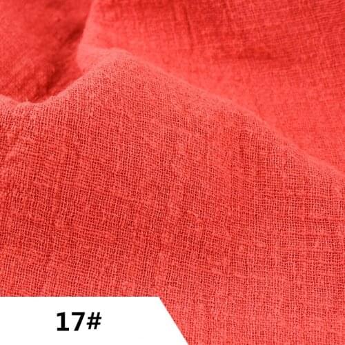 17# Red Fabric for Patchwork 50X135cm Creped Dyed Slub Linen Cotton Tissu Skirt Tissus Doll Cloth Cotton Baby Fabrics 2017 New