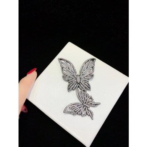 2 PCS Butterfly High Quality Golden plated Paved CZ Necklace Pendant Tassel Cap Micro Jewelry Connector DIY Fine Jewellery Mak