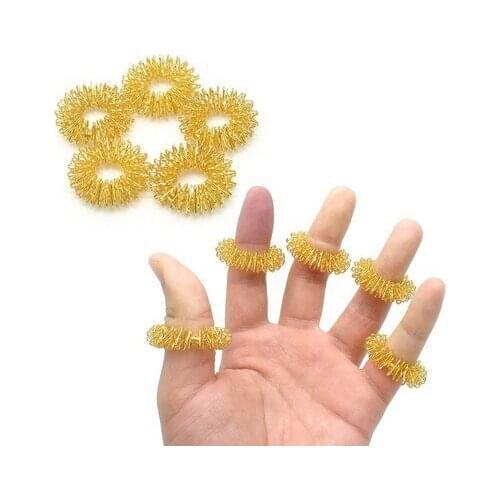 200pcs/lot Finger Massager Ring Hand Reflexology Acupuncture body point massage Ring Pain Therapy Massage hand massager
