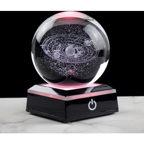 Newfashioned 3D Crystsal Solar System Ball Laser Engraved Planets Glass Sphere Cosmic Model Globe Home Decoration Astronomy Gift