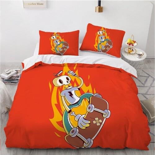 3D Luxury Bedding Set Duvet Cover Set Comforter Queen King Queen Double Single Size Red Cartoon Design Custom Bedclothes