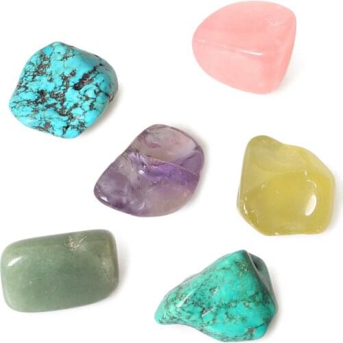 5pcs Natural Quartz Crystal Tumbled Stone Mixed Amethyst Rose Quartz Citrine Mediation Chakra Stone Healing