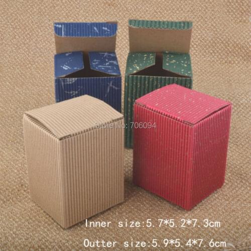 50PCS 5.9*5.4*7.6CM Handmade Corrugated kraft Paper box Wedding Favors Candy Boxes Party Gift Box custom paper box availabe