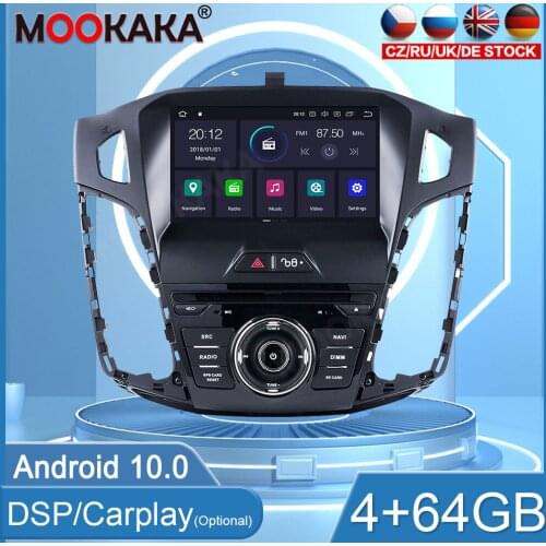 4+64GB Android 10 Screen Car Radio For Ford Focus 2012-2014 GPS Navigation Auto Audio Stereo Recorder Head Unit DSP Carplay