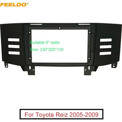 FEELDO Car Audio 9 Inch Big Screen 2Din Fascia Frame Adapter For Toyota Reiz / Mark X Stereo Dash Fitting Panel Frame Kit