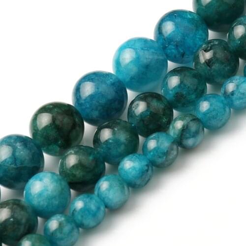 6/8/10mm Blue Apatite Beads Natural Stone Loose Round Beads for Jewelry Making DIY Bracelet Erarings 15inch Mineral Beads
