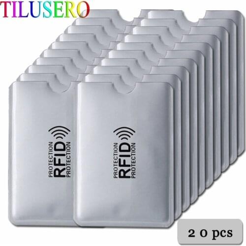Anti Rfid Wallet Blocking Reader Lock Bank Card Holder Id Bank Card Case Protection Metal Credit Card Holder Aluminium 6*9.3cm