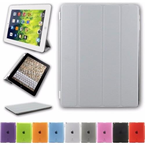 For iPad 2/3/4 9.7"Ultra Slim Smart Cover Case 3 Folding Stand Auto Sleep/Wake w/ Matte Back Cover for Apple iPad 4 3 2