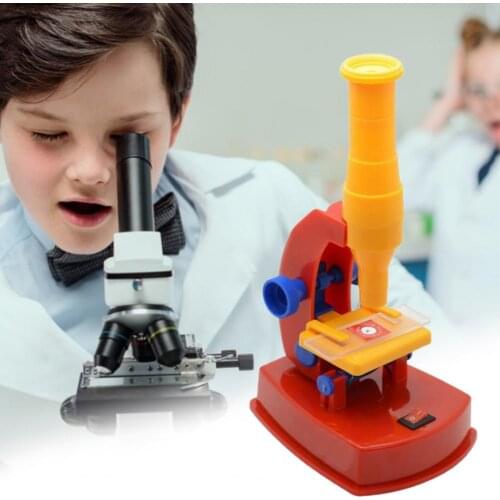 Kids Microscope Puzzle Teaching Accessories ABS Self-assembly Microscope Experimental Tools for Early Learning