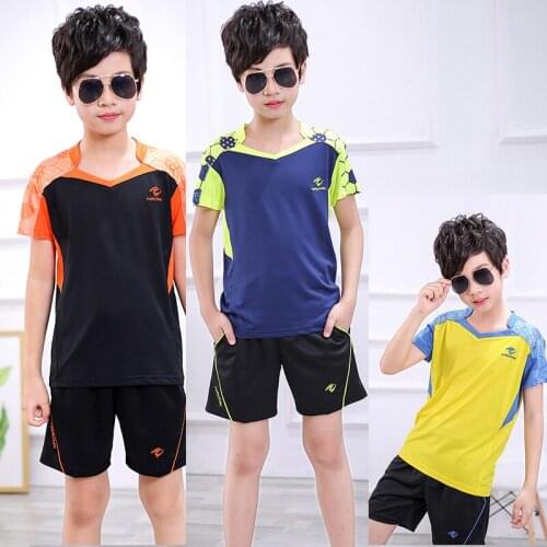 New Tennis Child Suit , Shirt Badminton Quick Dry , Children Badminton Team Game Uniforms ,Kid Running Tracksuit Jersey & Shorts
