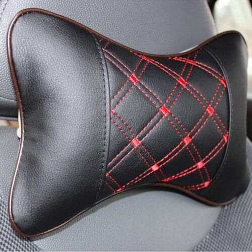 PU & Cloth Dual Auto Safety Car Headrest Breathe Seat Head Neck Rest Pillow Universal Car Neck Pillow Drop Shipping Hot