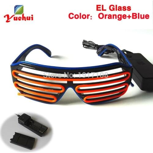 Bi-Color EL Wire LED Glasses Luminous Colorful Glowing Shutter Glasses Gift For Party Decoration With 3V Sound Active Inverter