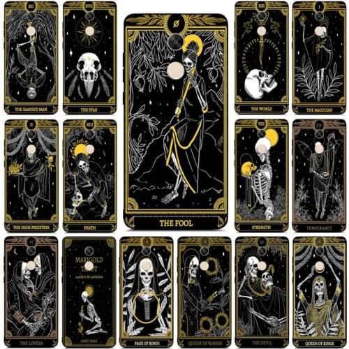 YNDFCNB Death Tarot cards SKULL Phone Case for Redmi Note 8 7 9 4 6 pro max T X 5A 3 10 lite pro