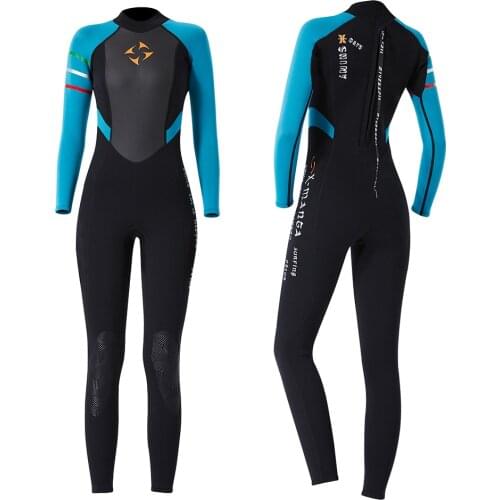 Women Man Wetsuit 3mm Neoprene Diving Suit Keep Warm Thickened Long Sleeve Full Body Scuba Wet Suit for Surf Snorkeling Swimsuit