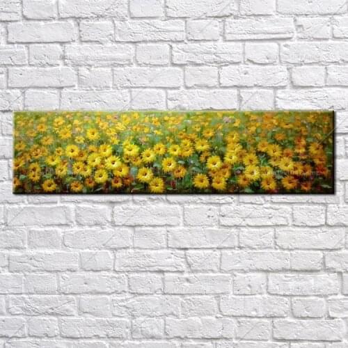 Beautiful Flower Yellow Pink Red Garden Oil Painting Wall Art Wall Pictures For Living Room Home Decor Caudros Decoration