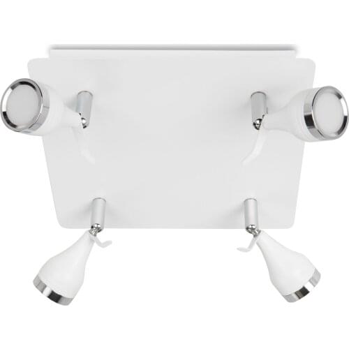 LIX ceiling lamp with four LED spotlights, adjustable spotlights and indoor rotating lights, warm white light, 20W, 2000 lumens