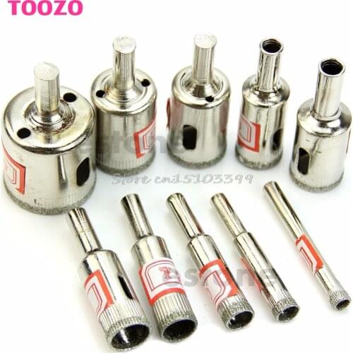 10Pcs Diamond Coated Core Hole Saw Drill Bit Set Tools For Tiles Marble Glass G08 Whosale&DropShip