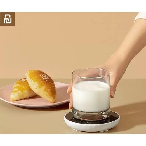 Youpin ROSOU Mini Heating Coasters Wired Mat Automatic insulation 55℃ Heat Anti Leakage Tempered Glass Panel Drink Warmer