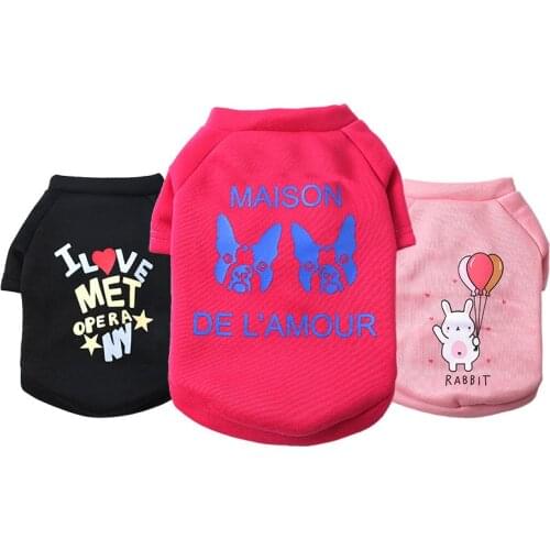 New Style Dog Clothes Warm Cat Sweatshirt Cute Cartoon Chihuahua Sweater Fashion Puppy Clothes Cotton Clothes Clothing For Pet