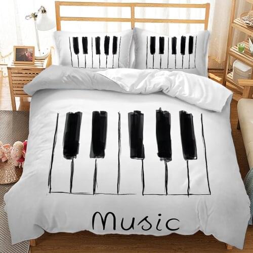 Musical Instrument Duvet Cover 3pcs Simple Design Quilt Cover Bedding Set Queen King Comforter Cover Single Double Bedclothes