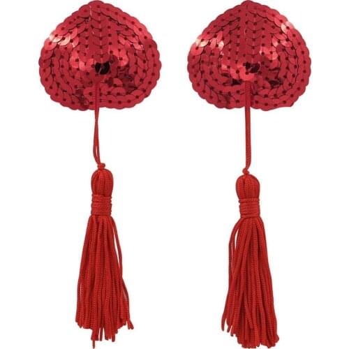 Sexy Women Sequin Tassel Breast Petal Bra Nipple Cover Pasties Sticker Nipple Covers With Tassels Nipple Stickers