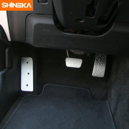 SHINEKA Car Styling Aluminum Alloy Car Left Foot Step Pedal Foot Rest Pedal Cover Anti Slip Plate Panel for Ford Mustang 2015