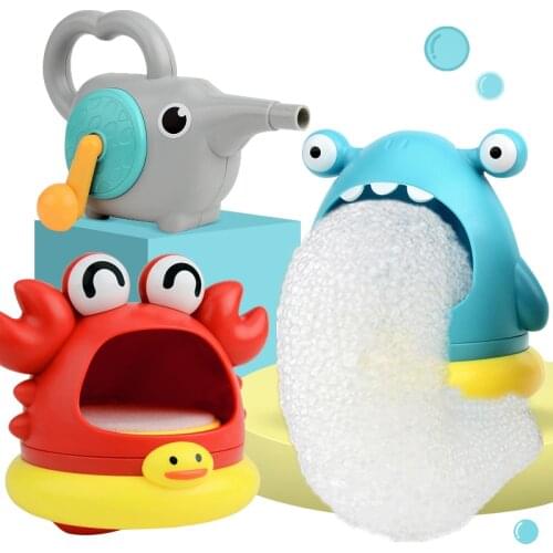 Baby Shower Bath Toy Outdoor Crab Shark Bubble Machine With Blowpipe Bathtub Swimming Pool Water Bubble Toys Gifts For Children