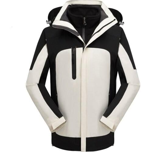 Outdoor Tactical Zipper Reflective Strip Waterproof Detachable Two Piece Charge Clothes Men Women Hiking Climbing Trekking Coat