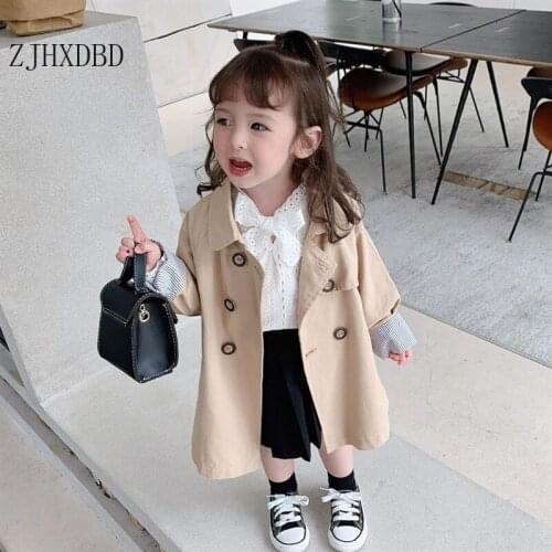 2-13Y New Girls Windbreaker Baby Jacket Girls Trench Coats Autumn Toddler Trench Boys Outerwear Kids Jackets Children Clothing