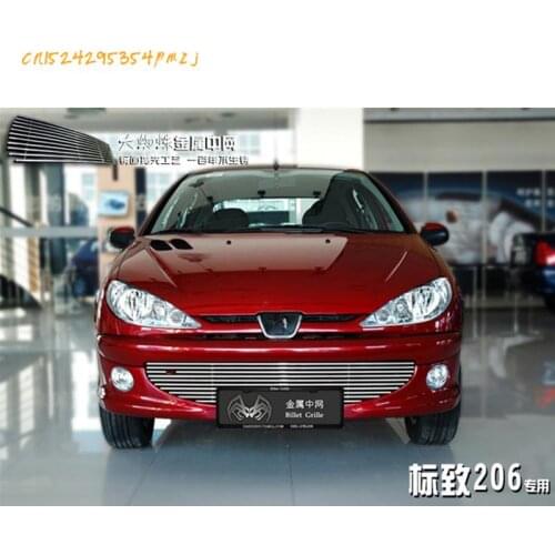 High quality stainless steel Front grille Fence Grinding Racing Grills Apare For 2004-2008 Peugeot 206